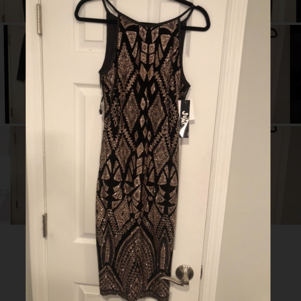 NWT Black and gold glitter cocktail dress